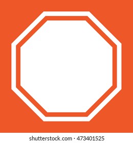 Stop vector sign. Orange background