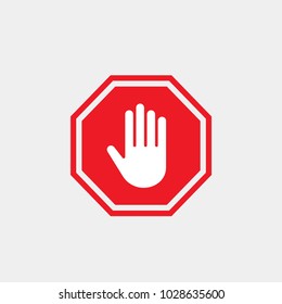 Stop vector sign. Prohibiting flat vector icon