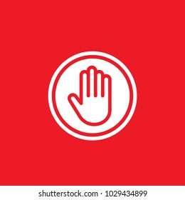 Stop vector sign. Prohibiting flat vector icon