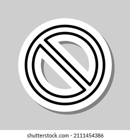 Stop vector simple icon. Flat desing. Sticker with shadow on gray background.ai