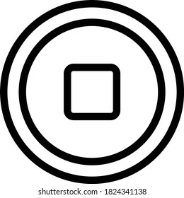 stop vector thin line icon 