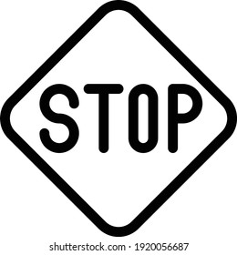 stop vector thin line icon