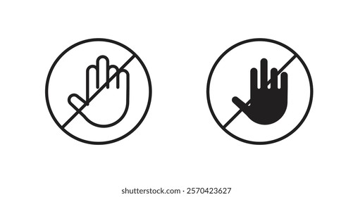 Stop vectors web signs set