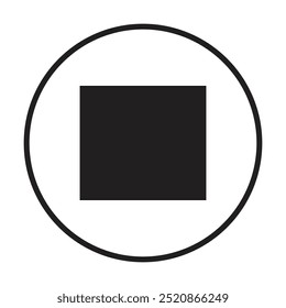 Video Vector del icono de la parada en el fondo blanco