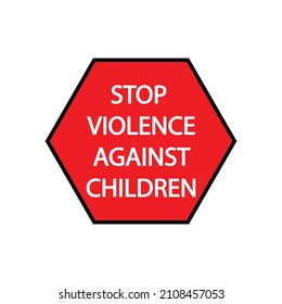 Stop violence against children icon.