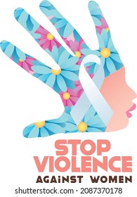 Stop violence against women concept with beautiful illustrations