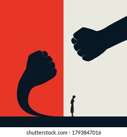 Stop violence against women and fight back vector poster template. Fearless women with courage stand up. Eps10 illustration.