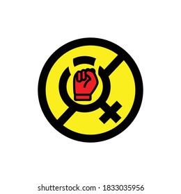 Stop violence against women flat icon. Design template vector