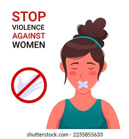 Stop violence against women, stop gender violence vector illustration