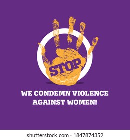 Stop Violence Against Women in The International Day for the Elimination of Violence against Women Vector Illustration logo design
