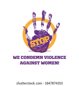 Stop Violence Against Women in The International Day for the Elimination of Violence against Women Vector Illustration logo design
