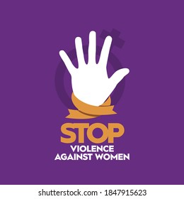 Stop Violence Against Women in The International Day for the Elimination of Violence against Women Vector Illustration logo design
