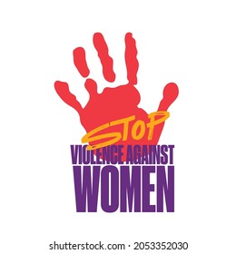 Stop Violence Against Women in The International Day for the Elimination of Violence against Women Vector Illustration logo design
