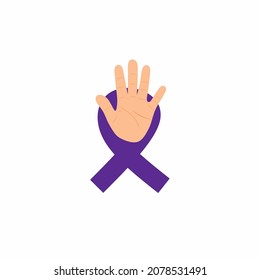 Stop Violence Against Women.  International Day for the Elimination of Violence against Women concept Logo design Vector Illustration