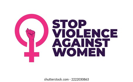 Stop Violence Against Women in The International Day for the Elimination of Violence against Women Vector Illustration logo design
