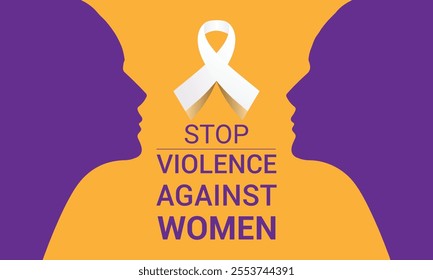 Stop Violence Against Women - International Day for the Elimination of Violence Against Women Vector Illustration Logo Design