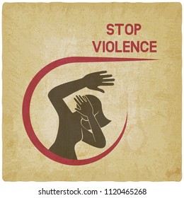stop violence against women poster vintage background