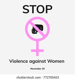 Stop Violence Against Women sign. November. Vector illustration