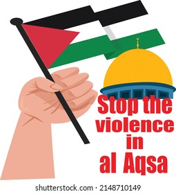 Stop violence in Al-Aqsa Mosque , Palestine poster and banner vector design