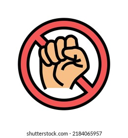 parar el vector de icono de color de violencia. señal de alto a la violencia. ilustración de símbolo aislado