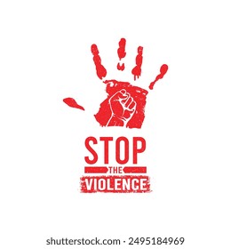 Stop The Violence.  Creative Social Vector Design Element Concept