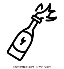 Stop violence fire bottle icon. Outline stop violence fire bottle vector icon for web design isolated on white background