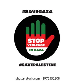 Stop violence in Gaza, Palestine poster and banner vector design