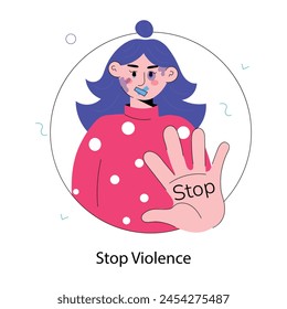 Stop violence hand drawn mini illustration 