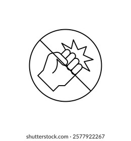 Stop violence icon Flat illustration sign