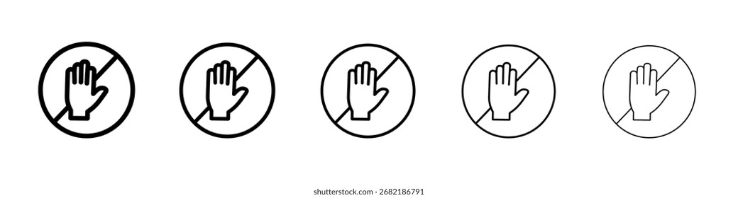 Logotipo de conjunto de ilustración plana de icono de detención de violencia
