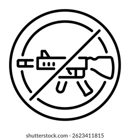 Gewalt-Symbol im linearen Stil stoppen 