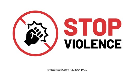 Stop violence icon on white background.