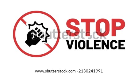 Stop violence icon on white background.