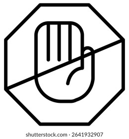 Stop violence icon Thin line vector design