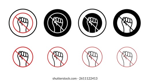 Stop violence icon Vector flat thin line illustration
