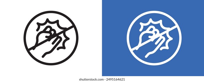 Detener la violencia logo signo conjunto esquema de Vector