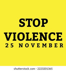 Mensaje social Stop Violence sobre el 25 de noviembre 