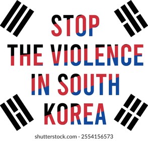 stop the violence in south korea image with white background free image