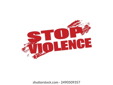 Stopp Violence Stempel Grunge Rot auf weißem Hintergrund. Vektorgrafik drucken.