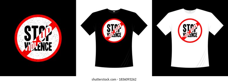 Stopp-Gewalt-Typografie-T-Shirt-Design