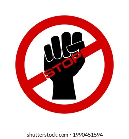 Stop violence and use of force symbols