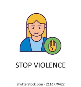 Stop Violence vector Filled Outline Icon Design illustration. Home Improvements Symbol on White background EPS 10 File