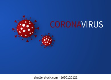 Stop Virus. Blue Background. Vector Illustration. Stop Covid-19 Sign. Coronavirus 2019-nCoV Background. Epidemic Virus Respiratory Syndrome.