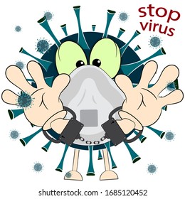 stop virus. cartoon vector illustration on a white background.