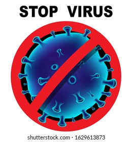 Stop virus cell or bacteria sign vector isolate 