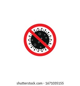Stop virus corona logo design