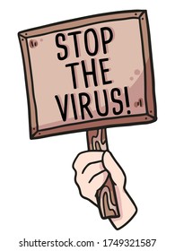 stop the virus coronavirus illustration	