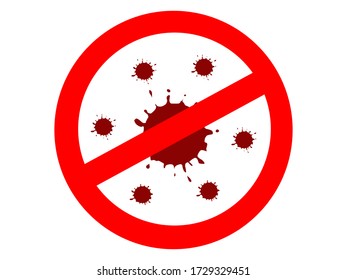 Stop the Virus COVID-19 sign Vector illustration isolated on white background.