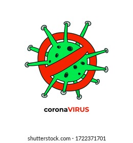 detener el diseño de virus en el vector de fondo blanco