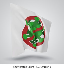 stop virus and disease, vector 3d flag isolated on white background